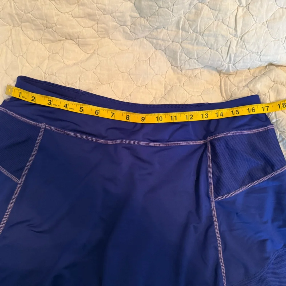 Athleta Size Large Royal Blue Bustle Skort Skirt Pockets Tennis Activewear Women